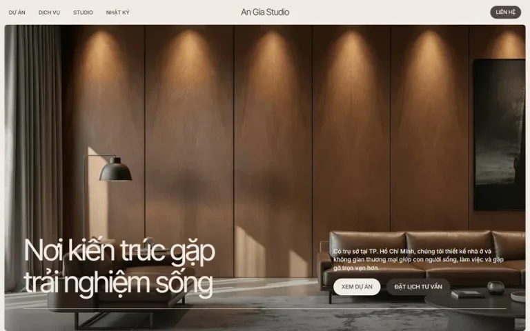 Website mẫu An Gia Studio — Kiến trúc & nội thất
