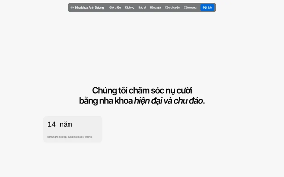 Website mẫu Nha khoa Ánh Dương — Nha khoa