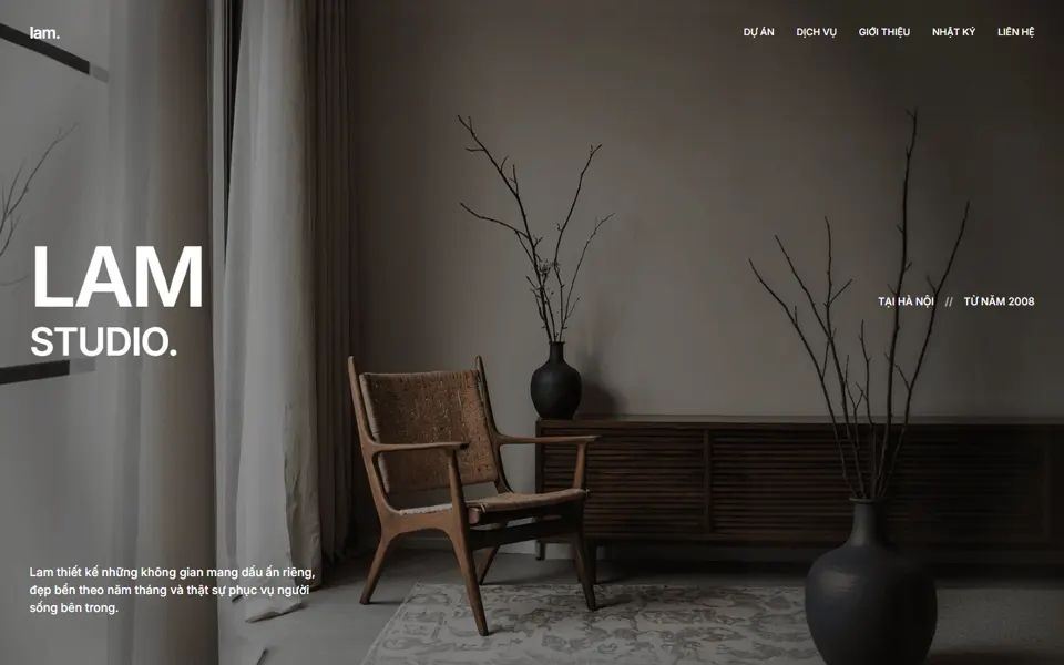 Website mẫu Lam Studio — Studio nội thất