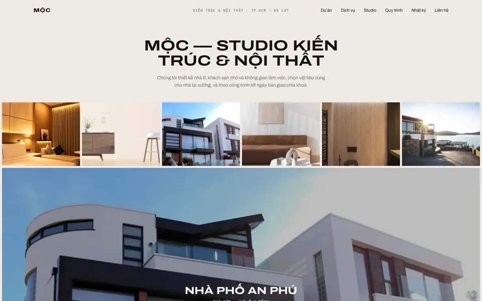 Website mẫu Mộc — Nội thất