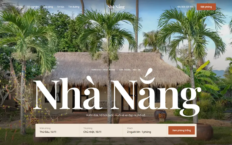 Website mẫu Nhà Nắng — Khách sạn