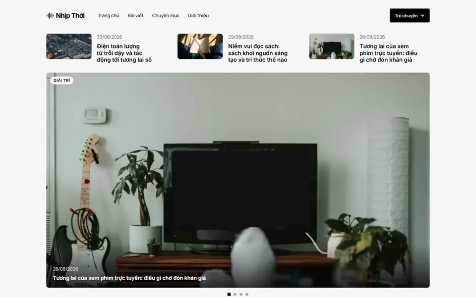 Website mẫu Nhịp Thời — Tạp chí trực tuyến