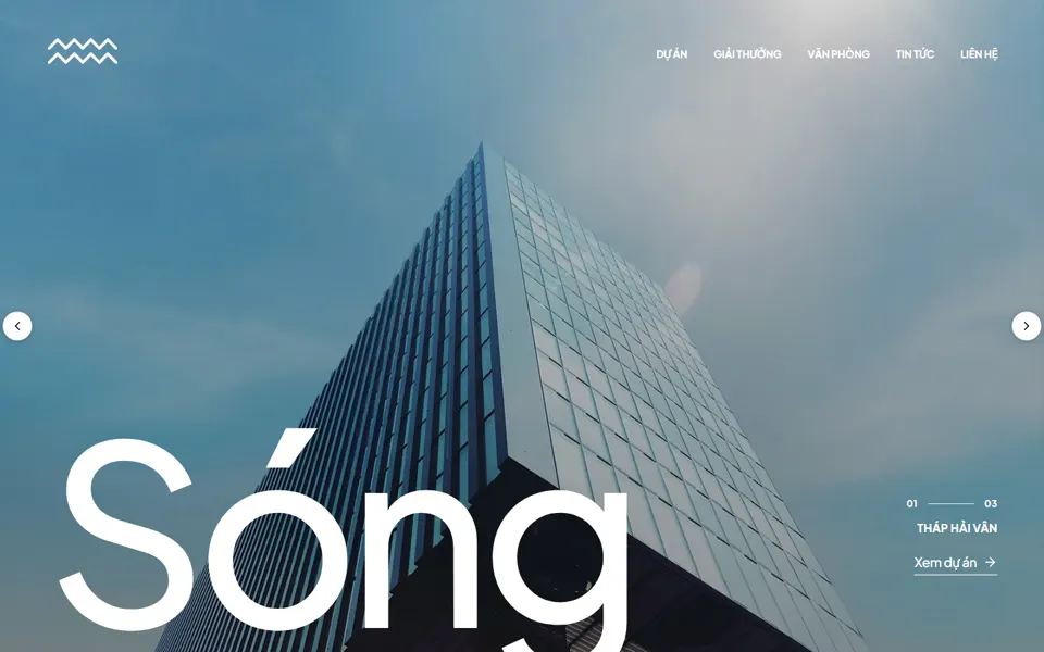 Website mẫu Sóng Kiến Trúc — Văn phòng kiến trúc