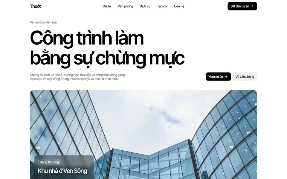 Website mẫu Thước Kiến Trúc — Văn phòng kiến trúc