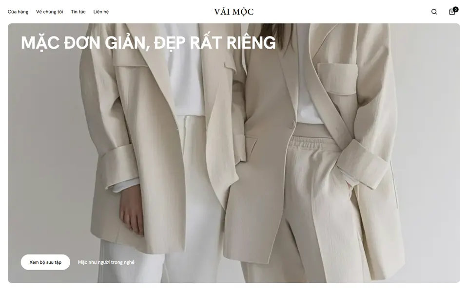 Website mẫu Vải Mộc — Thời trang